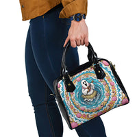 3D Illusion Hula Ghost Halloween Shoulder Handbag Hawaiian Ukulele Spirit Ocean Vortex