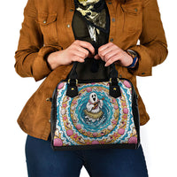 3D Illusion Hula Ghost Halloween Shoulder Handbag Hawaiian Ukulele Spirit Ocean Vortex