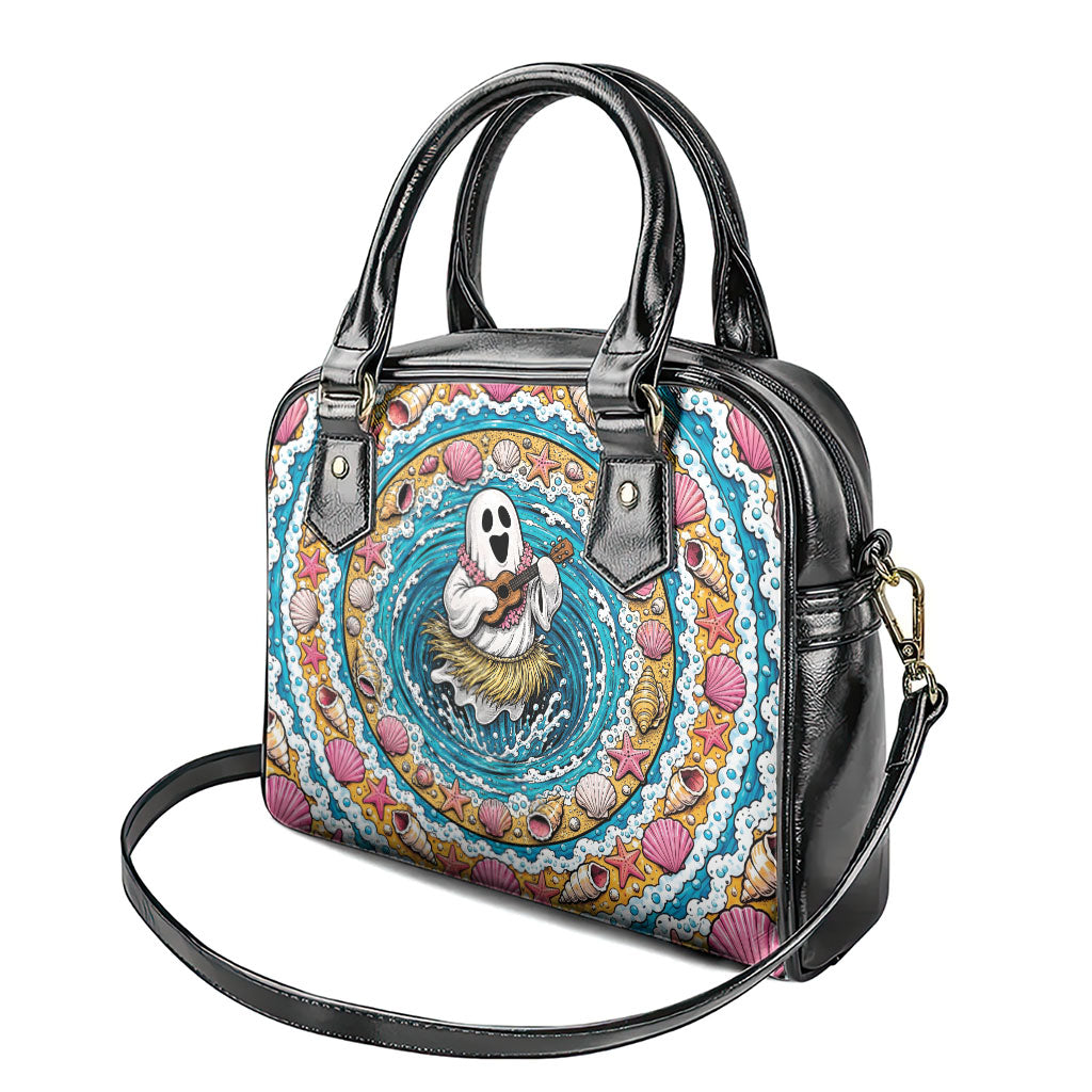 3D Illusion Hula Ghost Halloween Shoulder Handbag Hawaiian Ukulele Spirit Ocean Vortex