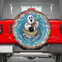3D Illusion Hula Ghost Halloween Spare Tire Cover Hawaiian Ukulele Spirit Ocean Vortex