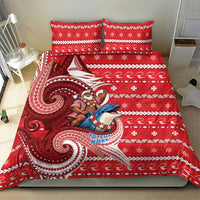 Wallis And Futuna Christmas Bedding Set Santa Riding Ocean Dolphin DT05 - Polynesian Pride