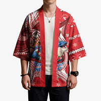 Wallis And Futuna Christmas Kimono Santa Riding Ocean Dolphin DT05 - Polynesian Pride