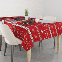Wallis And Futuna Christmas Tablecloth Santa Riding Ocean Dolphin DT05 - Polynesian Pride