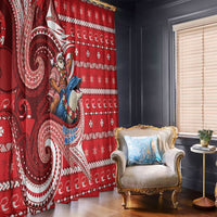 Wallis And Futuna Christmas Window Curtain Santa Riding Ocean Dolphin DT05 - Polynesian Pride
