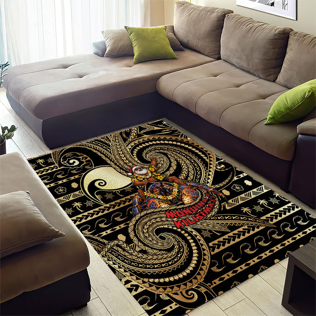 Niue Christmas Area Rug Santa Riding Coconut Crab DT05 - Polynesian Pride