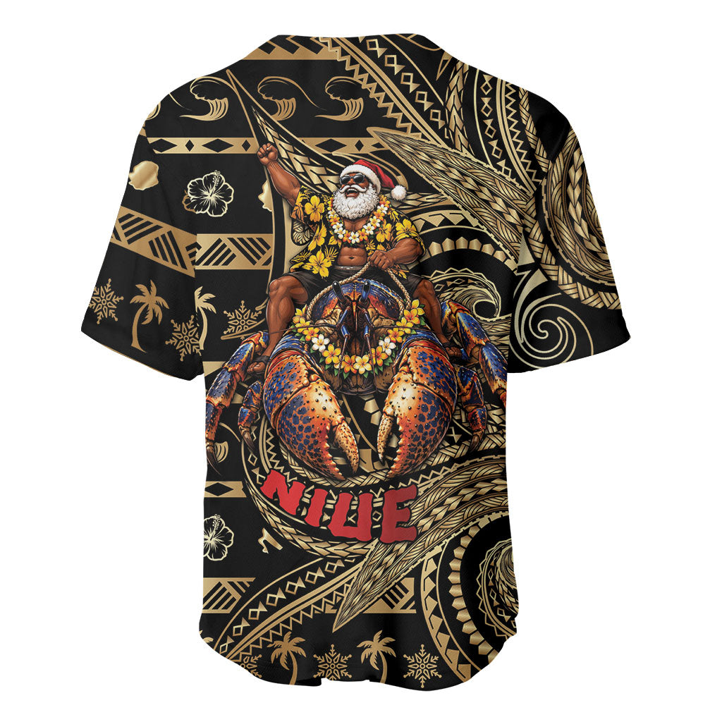 Niue Christmas Baseball Jersey Santa Riding Coconut Crab DT05 - Polynesian Pride