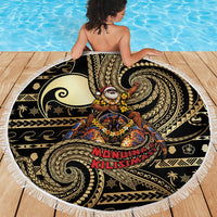Niue Christmas Beach Blanket Santa Riding Coconut Crab DT05 - Polynesian Pride