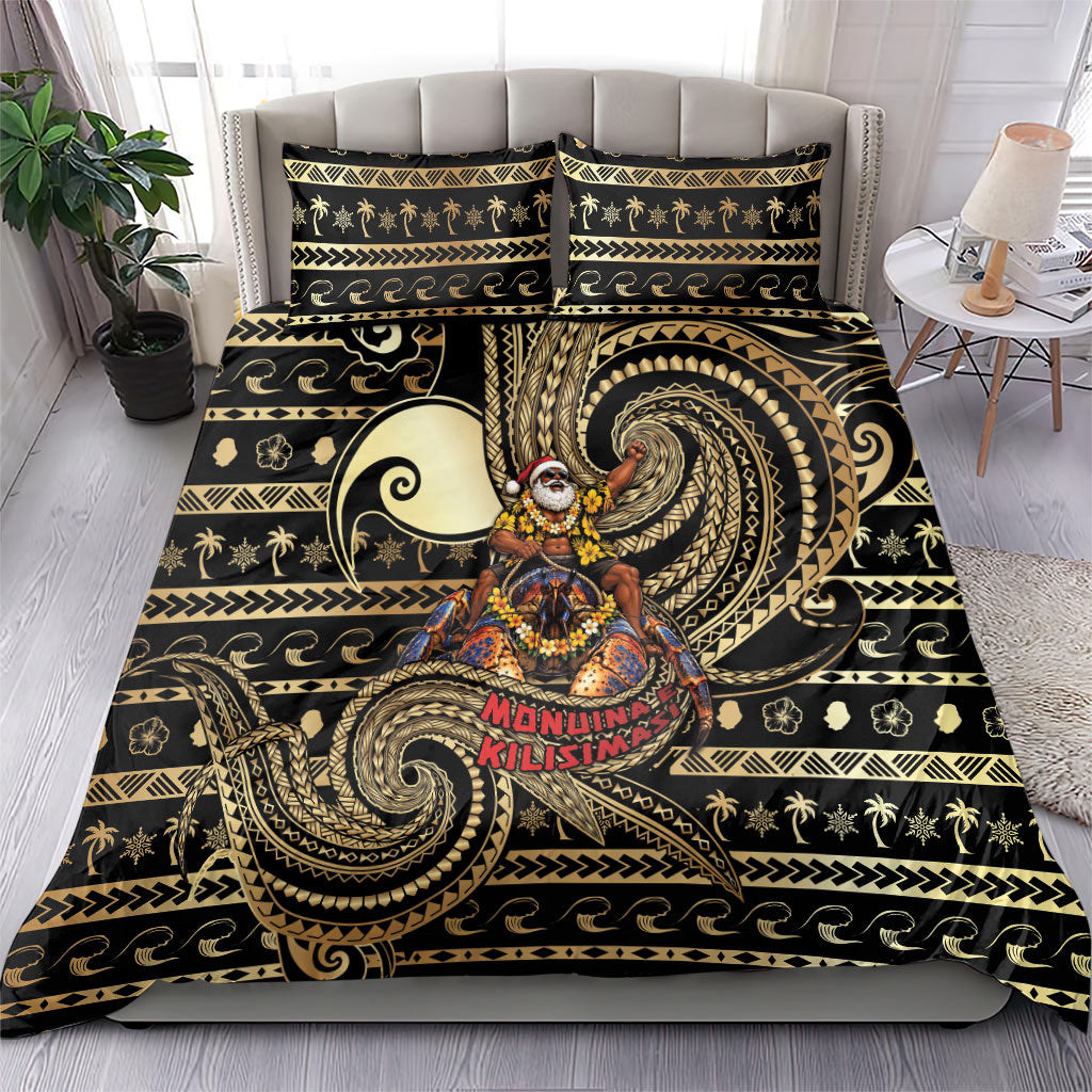 Niue Christmas Bedding Set Santa Riding Coconut Crab