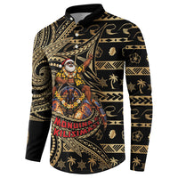 Niue Christmas Button Sweatshirt Santa Riding Coconut Crab