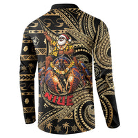 Niue Christmas Button Sweatshirt Santa Riding Coconut Crab