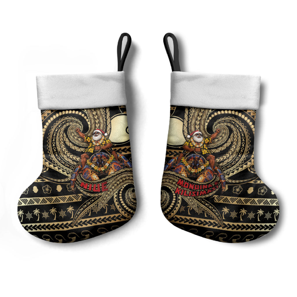 Niue Christmas Stocking Santa Riding Coconut Crab DT05 - Polynesian Pride