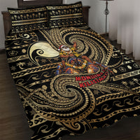 Niue Christmas Quilt Bed Set Santa Riding Coconut Crab DT05 Gold - Polynesian Pride