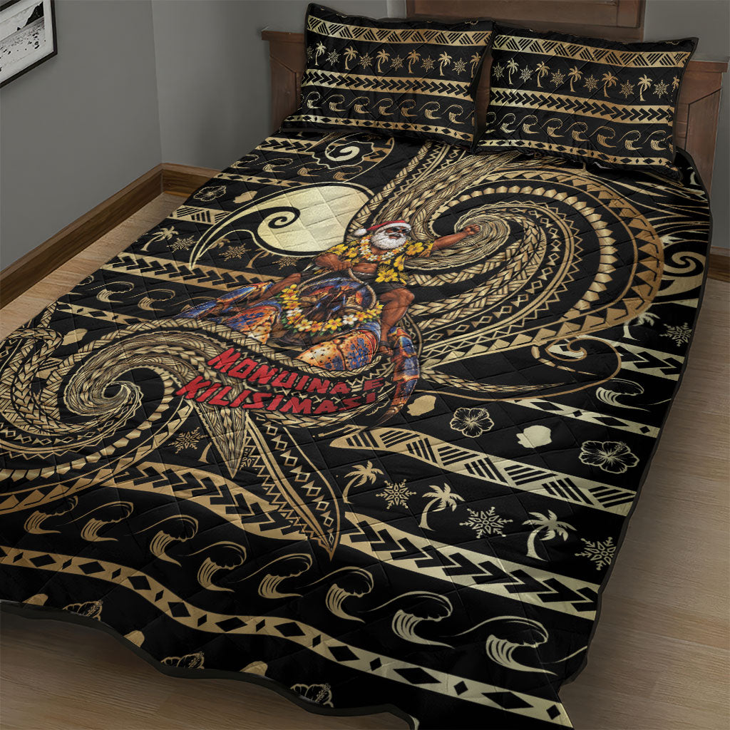 Niue Christmas Quilt Bed Set Santa Riding Coconut Crab DT05 - Polynesian Pride