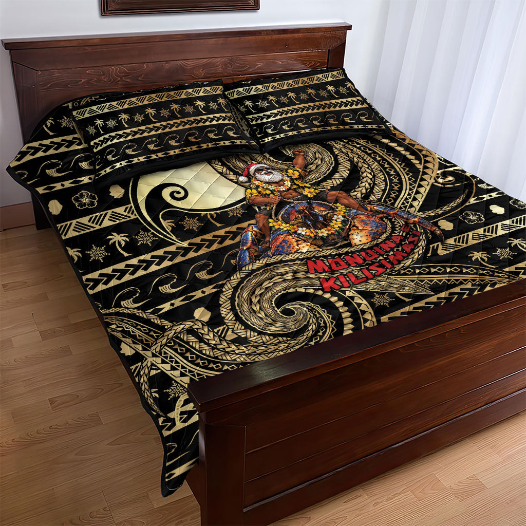 Niue Christmas Quilt Bed Set Santa Riding Coconut Crab DT05 - Polynesian Pride