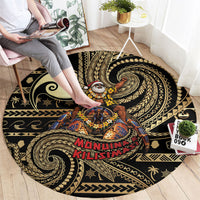 Niue Christmas Round Carpet Santa Riding Coconut Crab