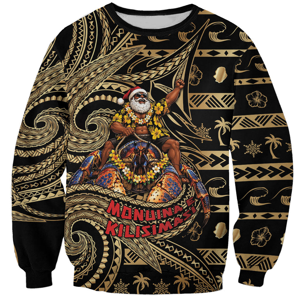 Niue Christmas Sweatshirt Santa Riding Coconut Crab