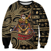 Niue Christmas Sweatshirt Santa Riding Coconut Crab DT05 Unisex Gold - Polynesian Pride