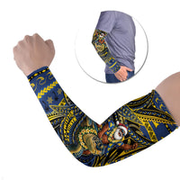 Tokelau Christmas Arm Sleeves Santa Riding Sea Turtle DT05 Set of 2 Navy - Polynesian Pride