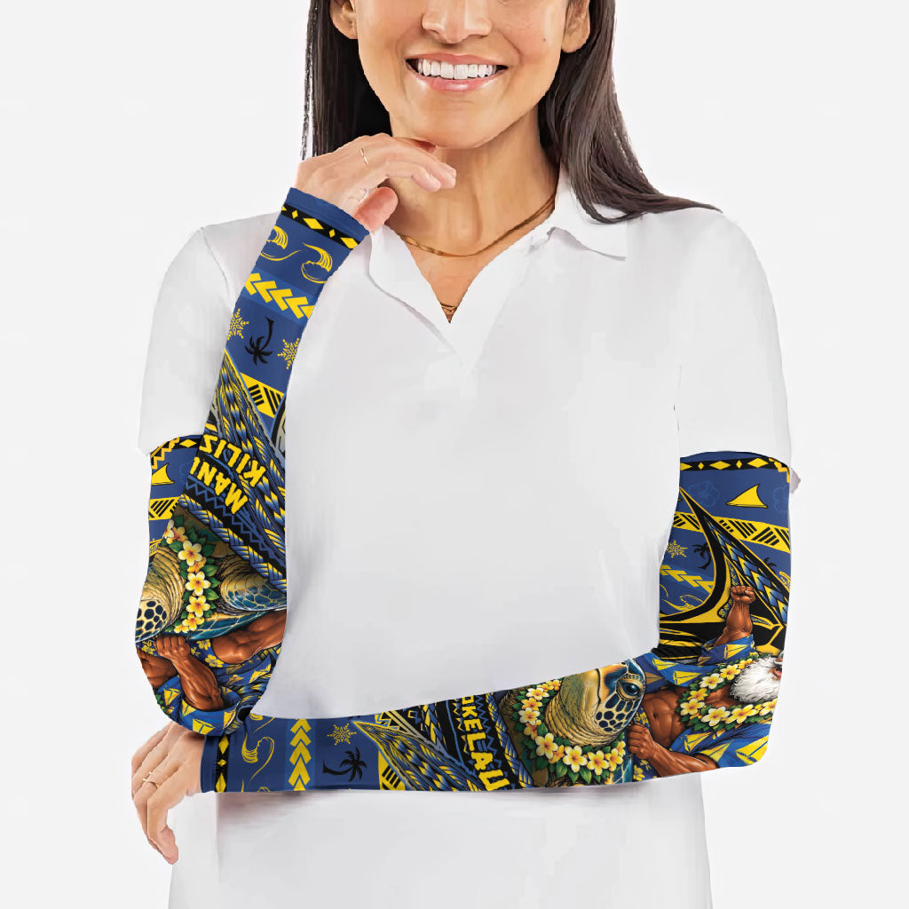 Tokelau Christmas Arm Sleeves Santa Riding Sea Turtle DT05 - Polynesian Pride