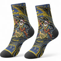 Tokelau Christmas Crew Socks Santa Riding Sea Turtle DT05 - Polynesian Pride