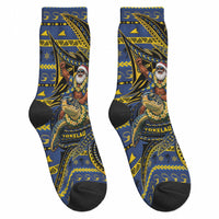 Tokelau Christmas Crew Socks Santa Riding Sea Turtle DT05 - Polynesian Pride