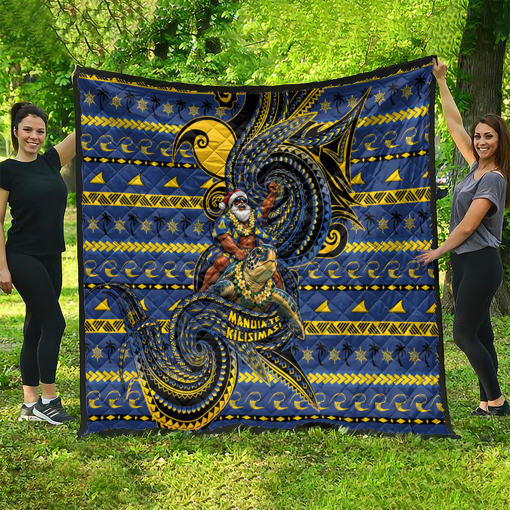 Tokelau Christmas Quilt Santa Riding Sea Turtle DT05 - Polynesian Pride