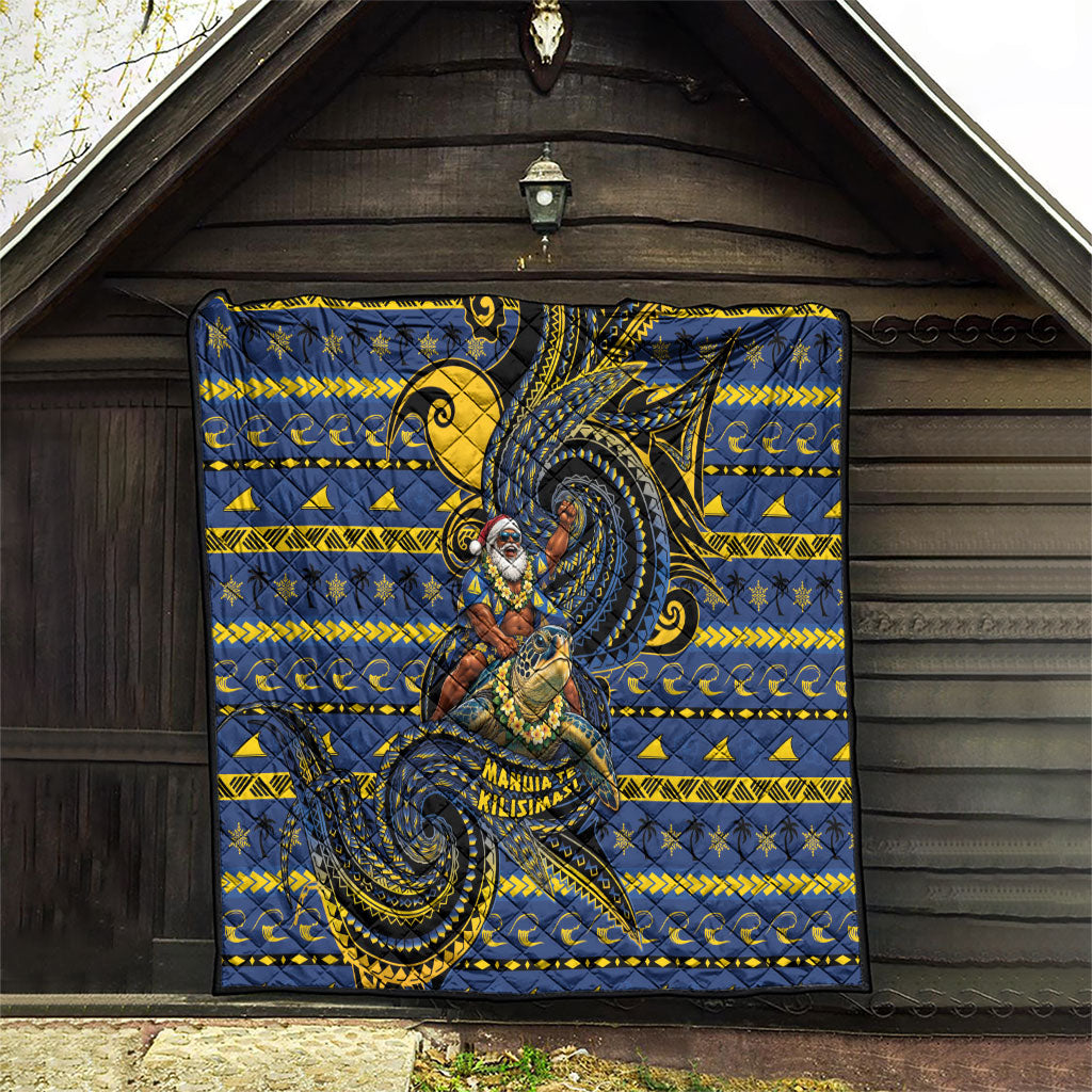 Tokelau Christmas Quilt Santa Riding Sea Turtle DT05 - Polynesian Pride