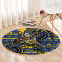 Tokelau Christmas Round Carpet Santa Riding Sea Turtle DT05 - Polynesian Pride