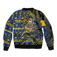 Tokelau Christmas Sleeve Zip Bomber Jacket Santa Riding Sea Turtle DT05 - Polynesian Pride