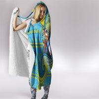 Tuvalu Christmas Hooded Blanket Santa Riding Ocean Dolphin DT05 - Polynesian Pride