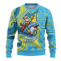 Tuvalu Christmas Ugly Christmas Sweater Santa Riding Ocean Dolphin DT05 - Polynesian Pride