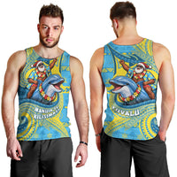Tuvalu Christmas Men Tank Top Santa Riding Ocean Dolphin DT05 - Polynesian Pride