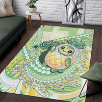 Hawaii Pineapple Area Rug Cute Cosplay Turtle Plumeria Spiral DT05 Mint - Polynesian Pride