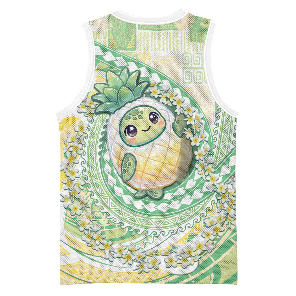 Hawaii Pineapple Basketball Jersey Cute Cosplay Turtle Plumeria Spiral DT05 - Polynesian Pride