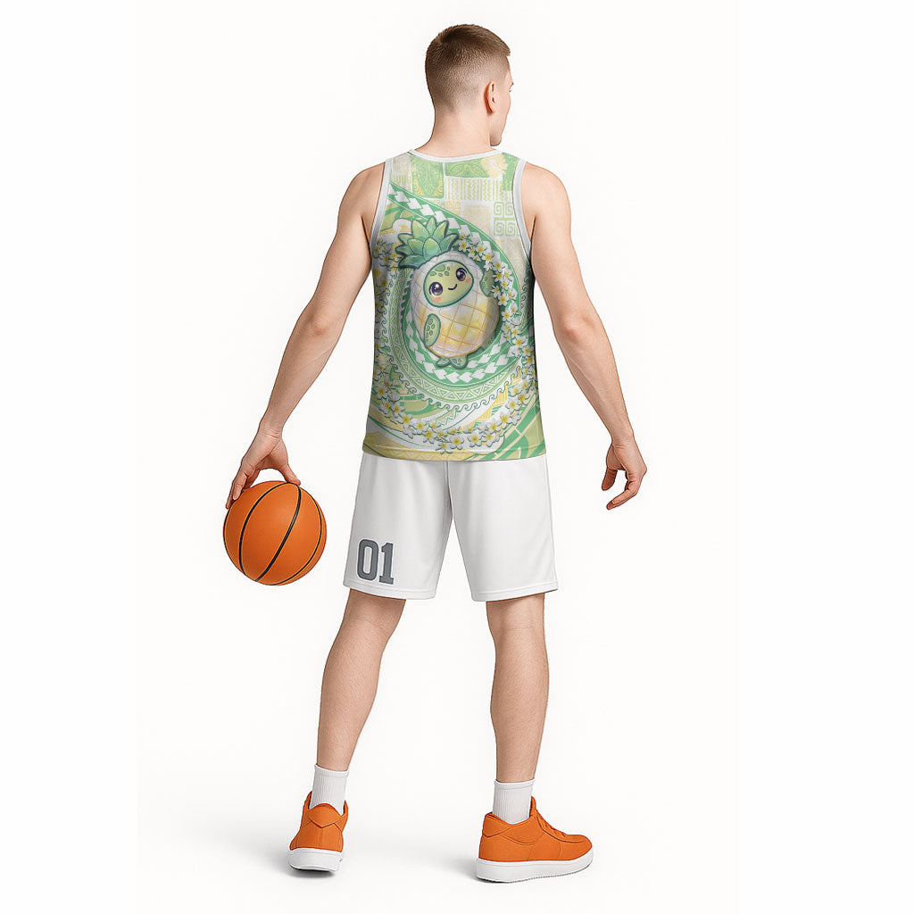 Hawaii Pineapple Basketball Jersey Cute Cosplay Turtle Plumeria Spiral DT05 - Polynesian Pride