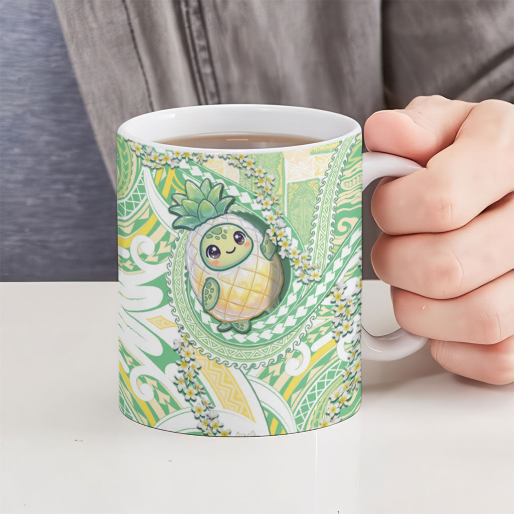 Hawaii Pineapple Ceramic Mug Cute Cosplay Turtle Plumeria Spiral DT05 - Polynesian Pride