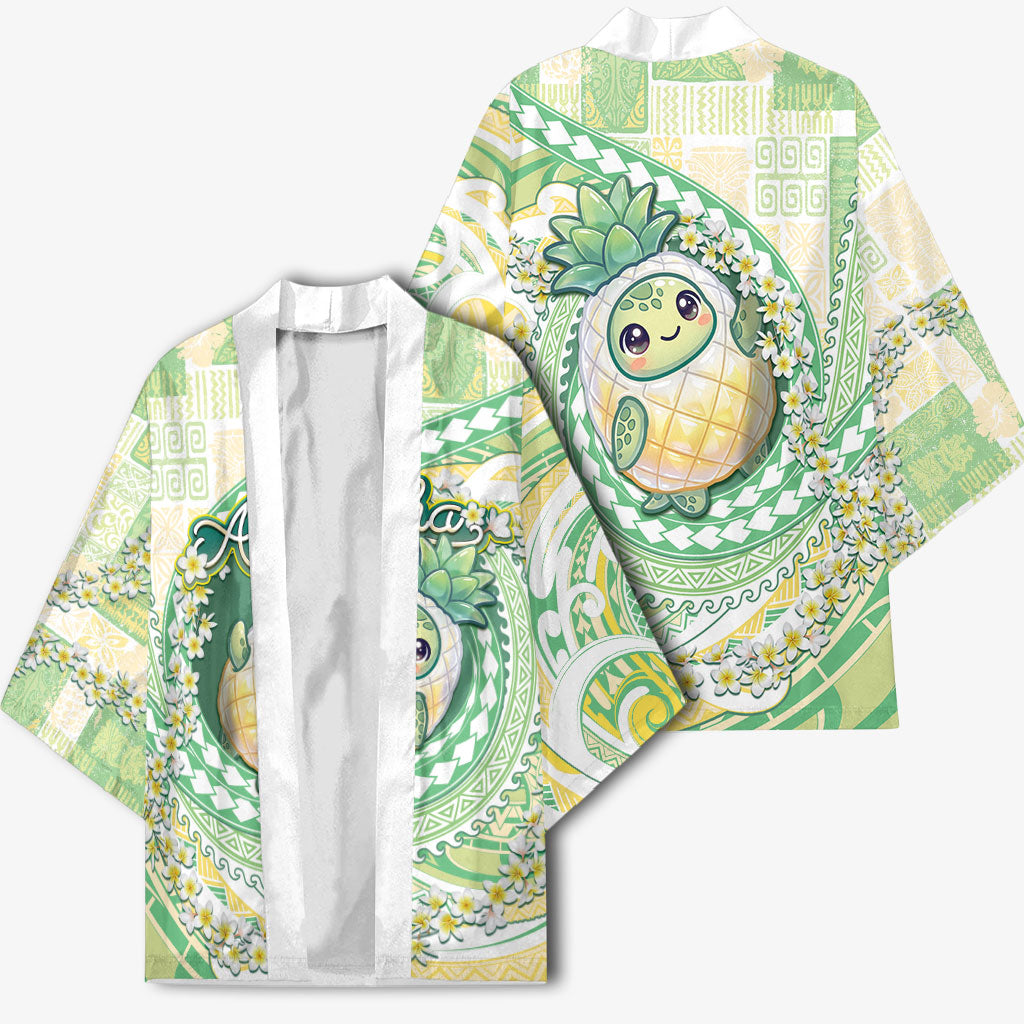 Hawaii Pineapple Kimono Cute Cosplay Turtle Plumeria Spiral DT05 - Polynesian Pride