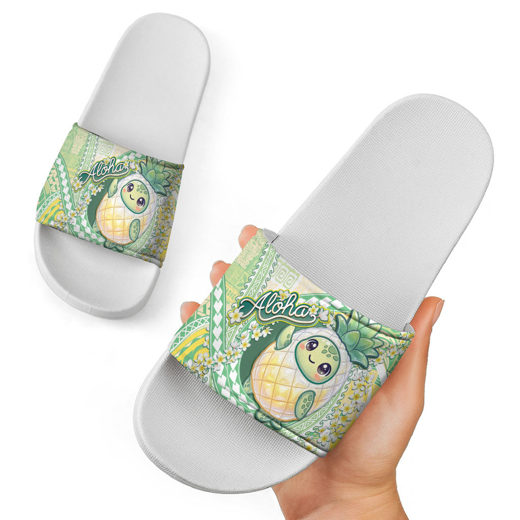Hawaii Pineapple Slide Sandals Cute Cosplay Turtle Plumeria Spiral DT05 - Polynesian Pride