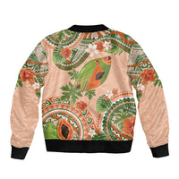 Hawaii Papaya Bomber Jacket Cute Cosplay Humuhumu Fish Plumeria Waves DT05 - Polynesian Pride