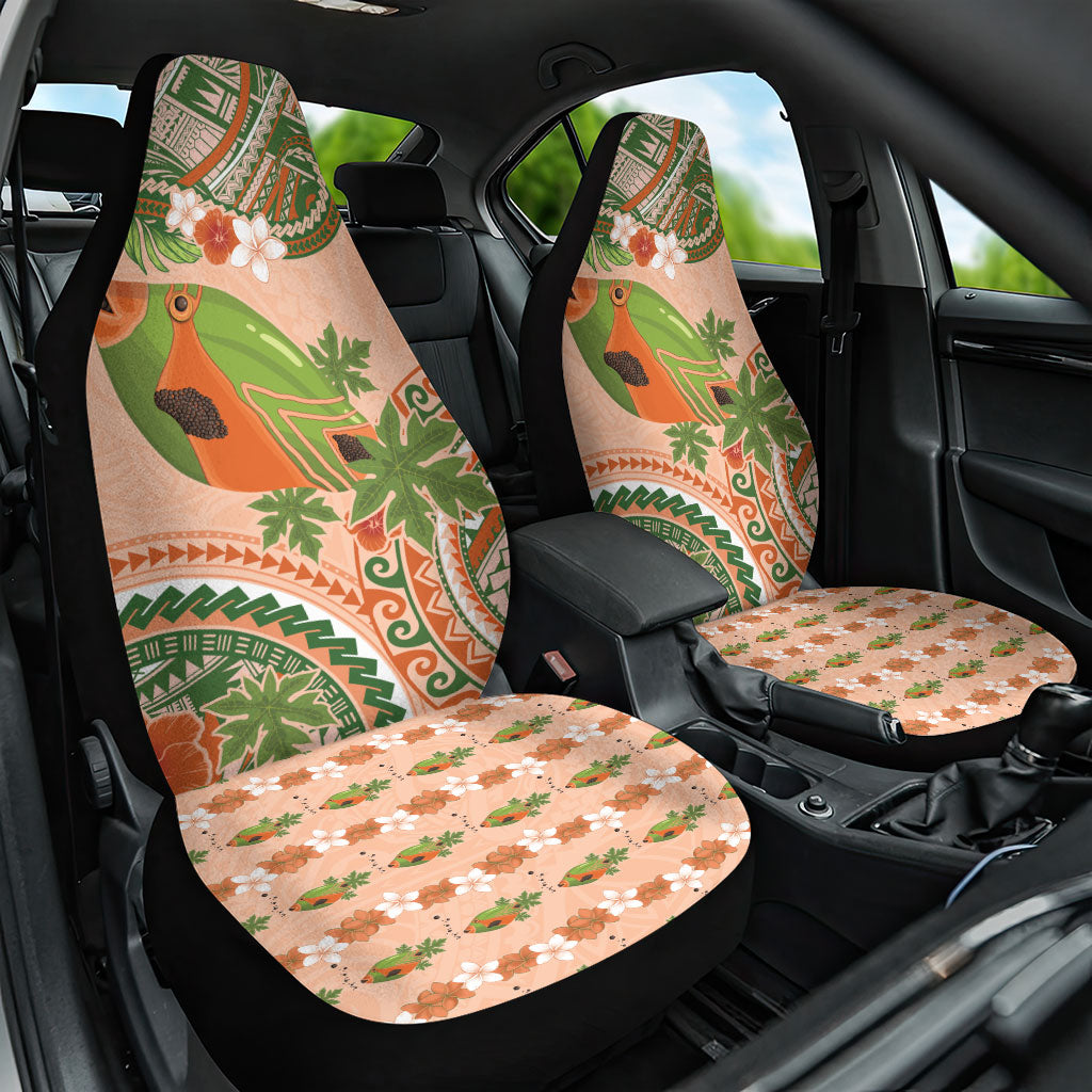 Hawaii Papaya Car Seat Cover Cute Cosplay Humuhumu Fish Plumeria Waves