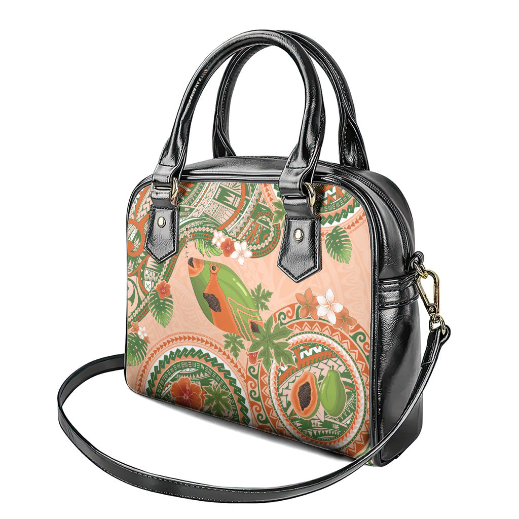 Hawaii Papaya Shoulder Handbag Cute Cosplay Humuhumu Fish Plumeria Waves DT05 - Polynesian Pride