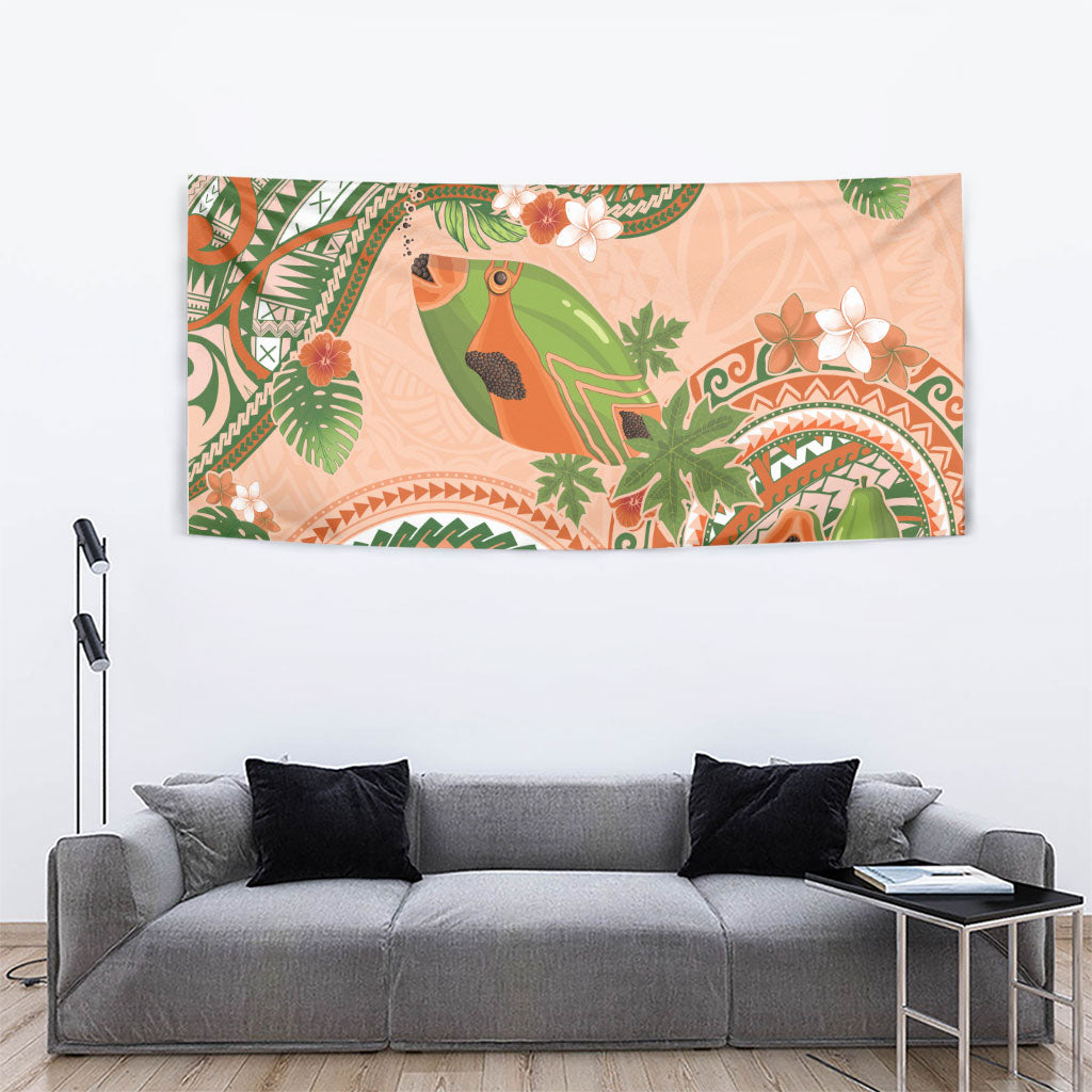 Hawaii Papaya Tapestry Cute Cosplay Humuhumu Fish Plumeria Waves DT05 - Polynesian Pride