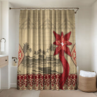 Tonga Language Week Bathroom Set Tribal Cross Ngatu Floral Pattern