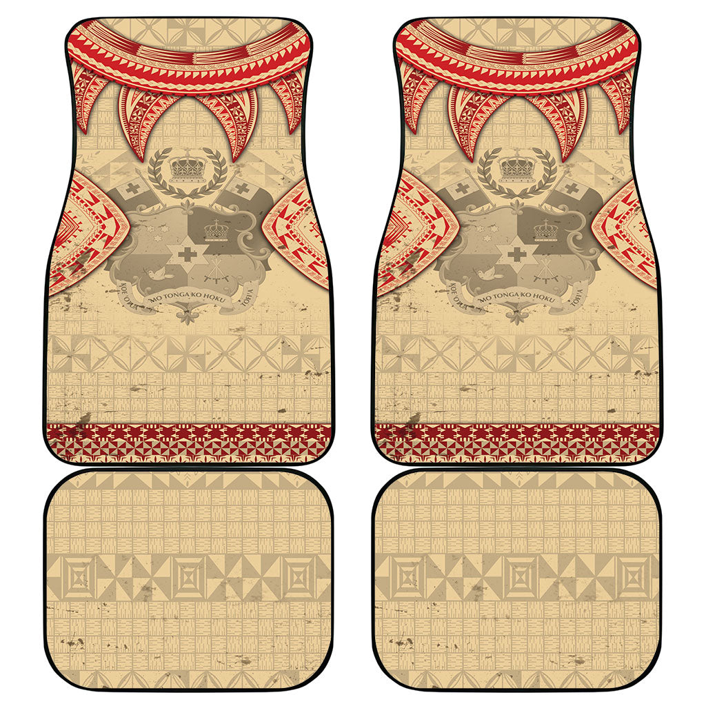 Tonga Language Week Car Mats Tribal Cross Ngatu Floral Pattern