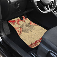 Tonga Language Week Car Mats Tribal Cross Ngatu Floral Pattern