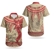 Tonga Language Week Couples Matching Mermaid Dress and Hawaiian Shirt Tribal Cross Ngatu Floral Pattern