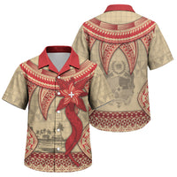 Tonga Language Week Family Matching Tank Maxi Dress and Hawaiian Shirt Tribal Cross Ngatu Floral Pattern
