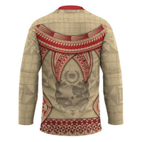 Tonga Language Week Hockey Jersey Tribal Cross Ngatu Floral Pattern