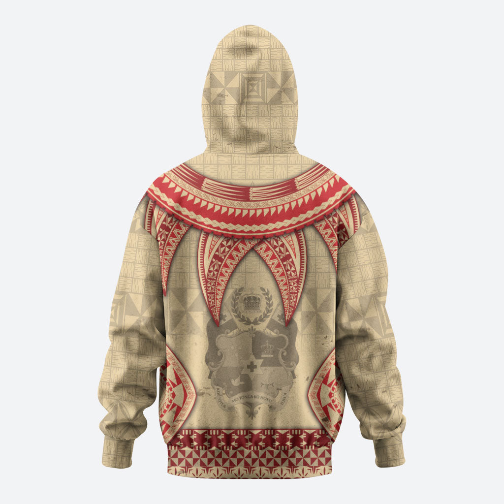 Tonga Language Week Hoodie Tribal Cross Ngatu Floral Pattern