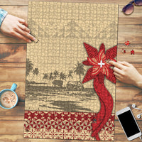 Tonga Language Week Puzzle Tribal Cross Ngatu Floral Pattern